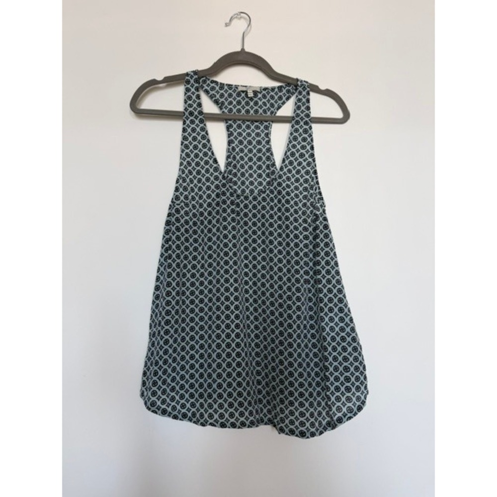 Joie 100% Silk Geometric Print Tank Top | Blue & Navy Blouse | Size Medium‎